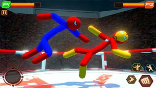 Police Stickman Wrestling Fighting Game